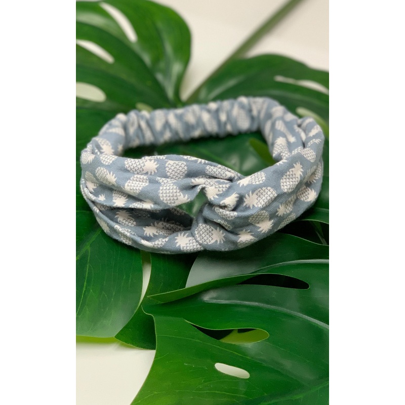 Blue/Grey Pineapple Print Headband