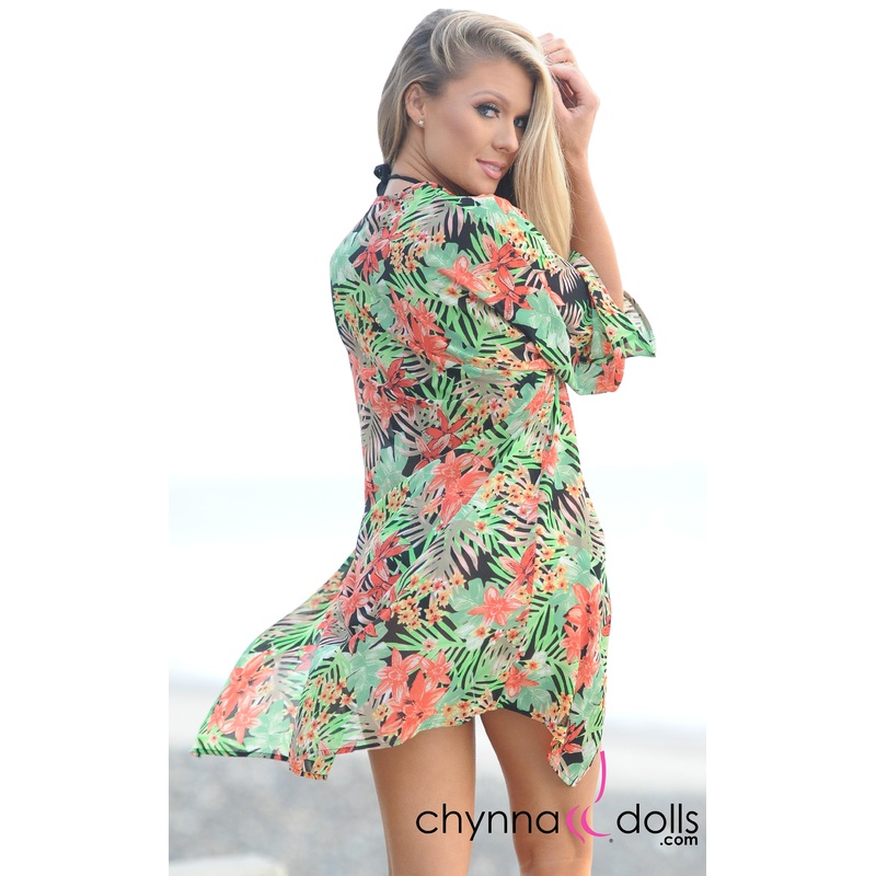 Lanikai: Tropical Floral Print Cover Up Top