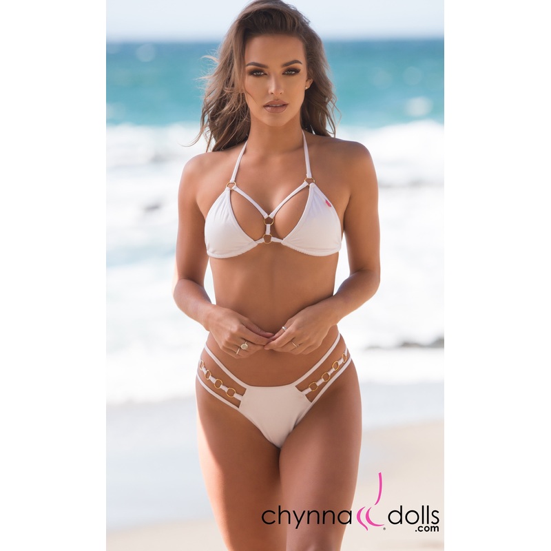 Lille: Strappy Bikini w/ Mini Loops in White