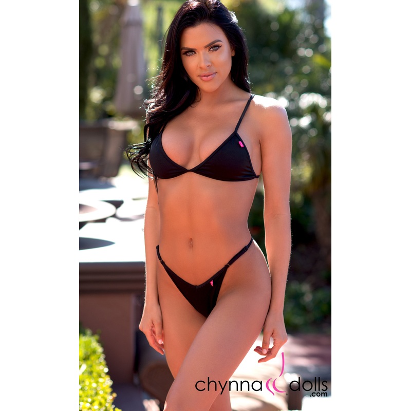 Sorrento: High Cut Bathing Suit in Black