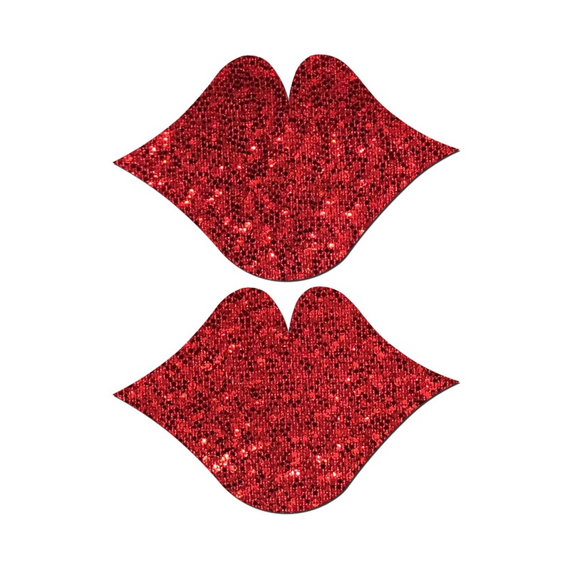 Pastease: Red Glittering Lip Pasties
