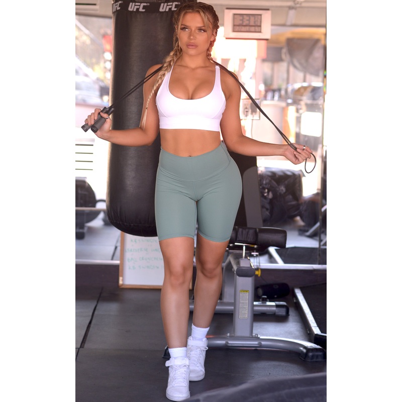 Varsity: Strappy Sports Bra in White