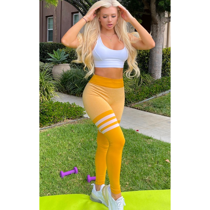Core: Thigh-high Sock Leggings in Mustard