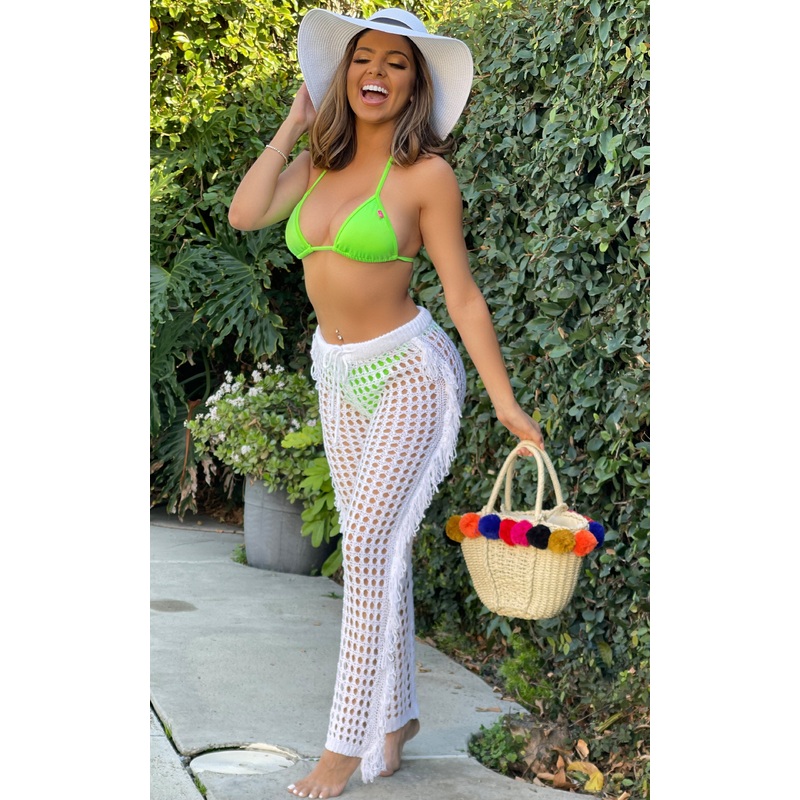 Hat: Floppy Beach Hat in White w/ Black Ribbon