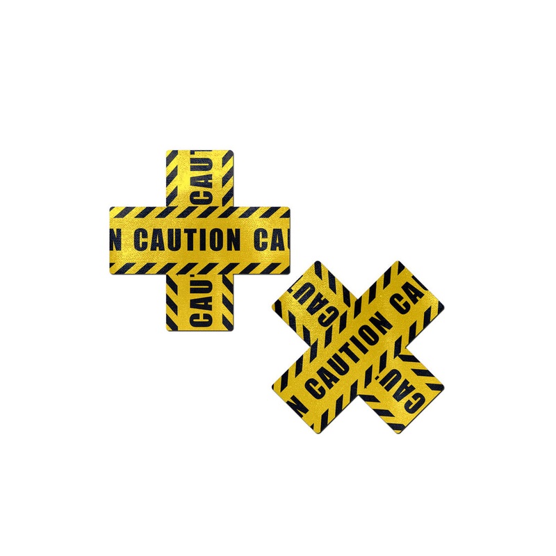 Pastease: Caution Tape Cross Pasties