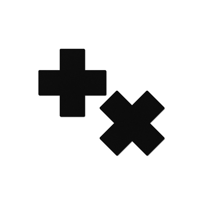 Pastease: Matte Black Cross Pasties