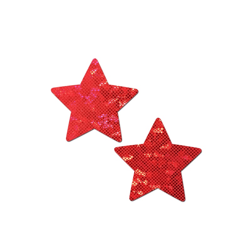 Pastease: Shattered Glass Disco Ball Red Star Pasties