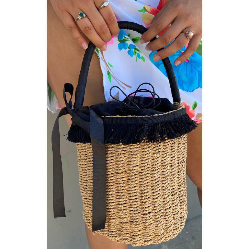 Black Tassel Accent Tote
