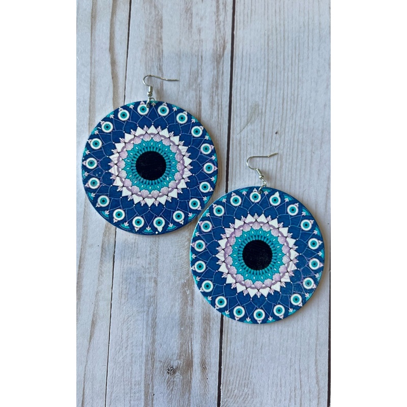 Dee: Oversized Mandala Evil Eye Earrings