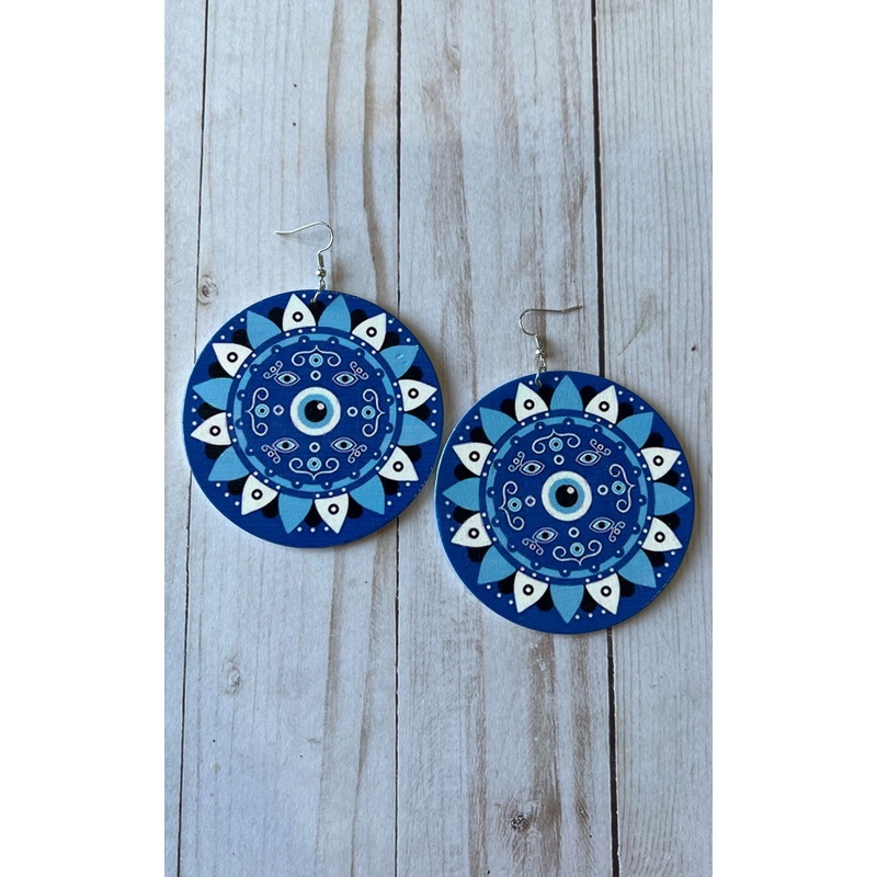 Joi: Oversized Mandala Evil Eye Earrings