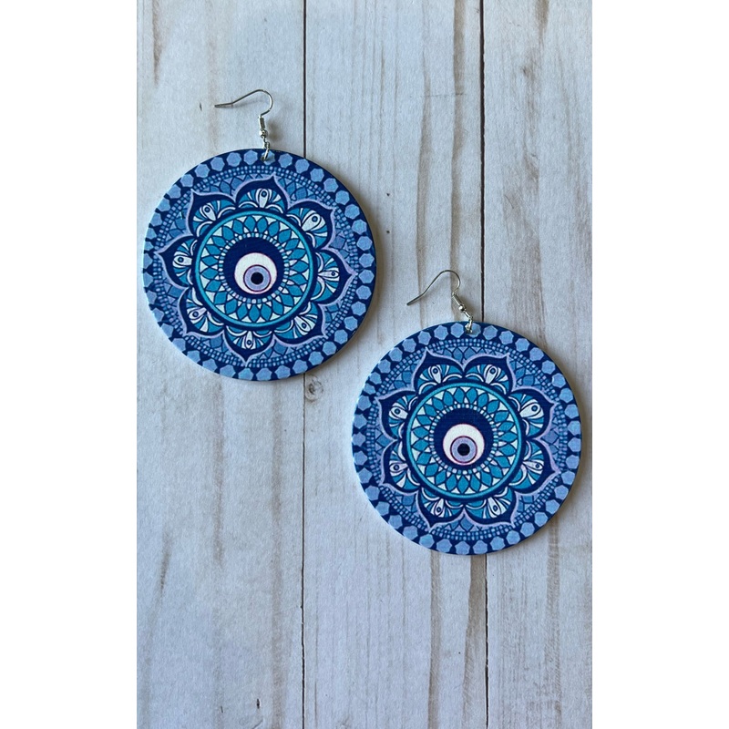 Lyn: Oversized Mandala Evil Eye Earrings