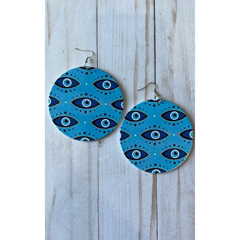 Zoe: Oversized Multi Evil Eye Earrings