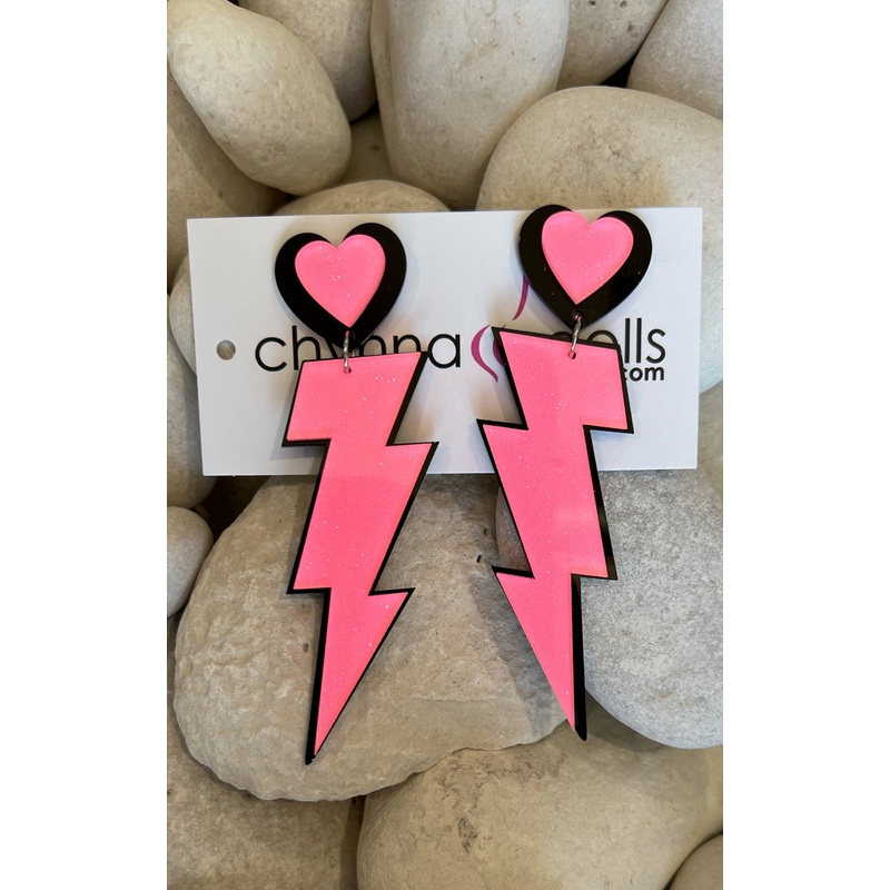 Earring: Acrylic Lightning Bolt Earrings