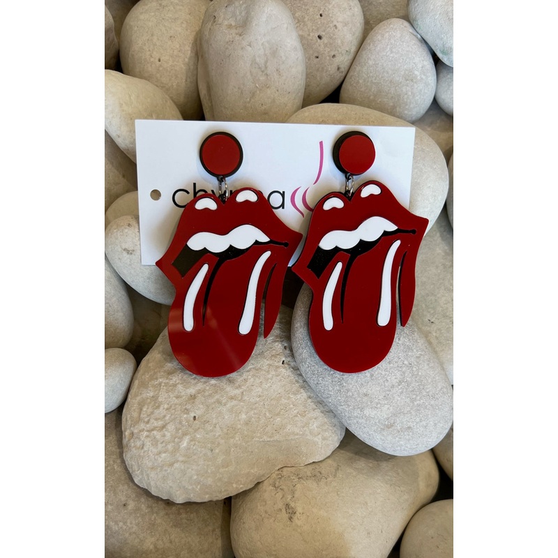 Earring: Acrylic Mouth Earrings