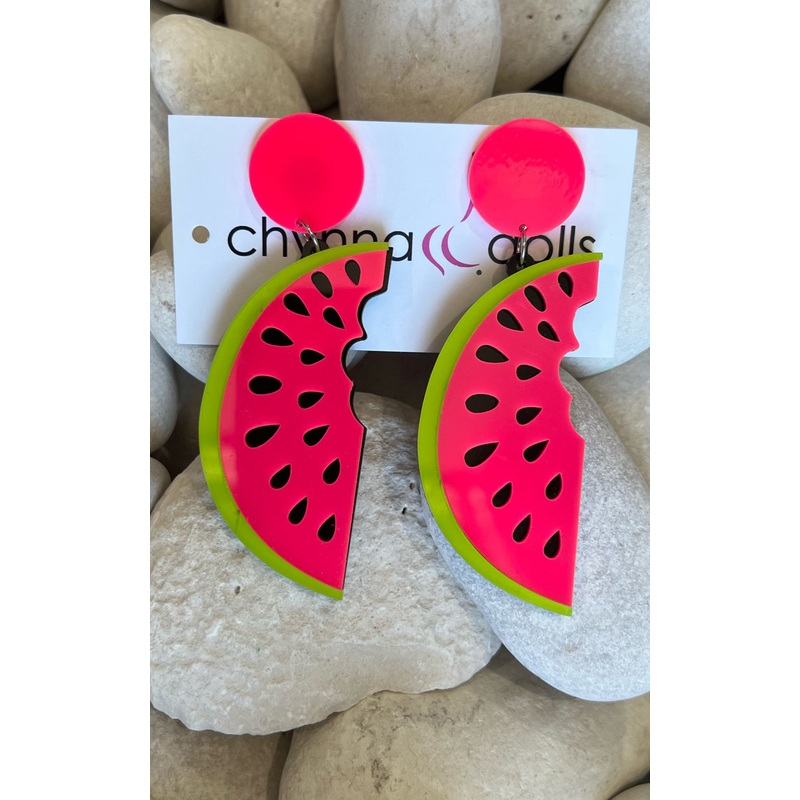 Earring: Acrylic Watermelon Earrings