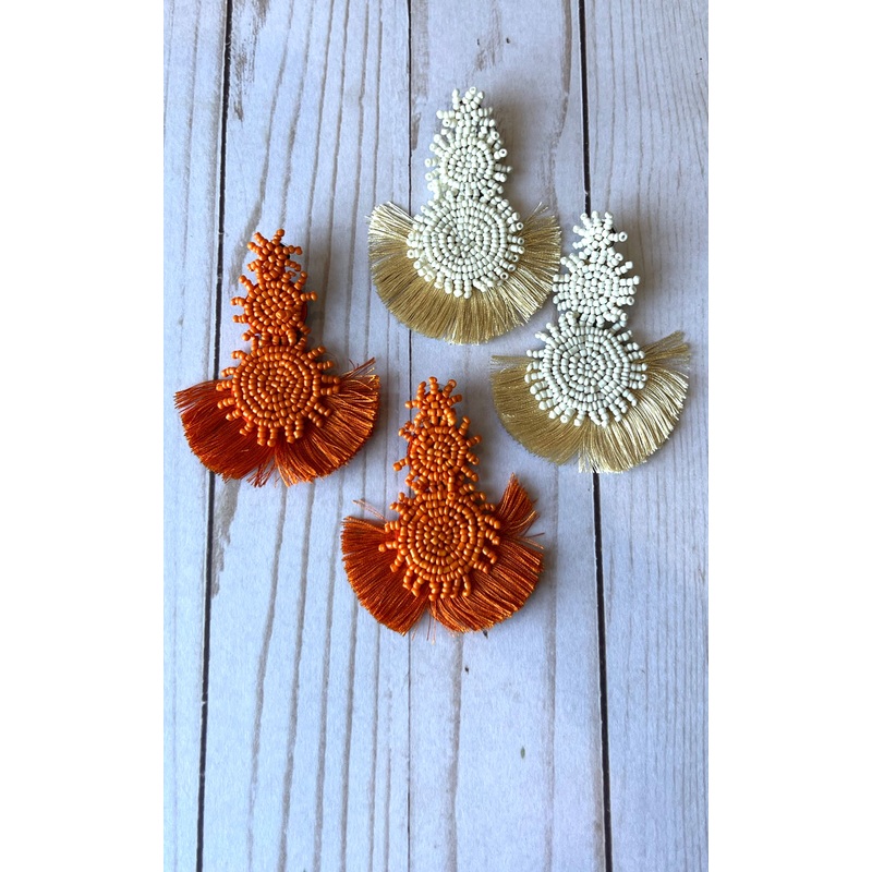 Earring: Hand Beaded Tassel Earrings