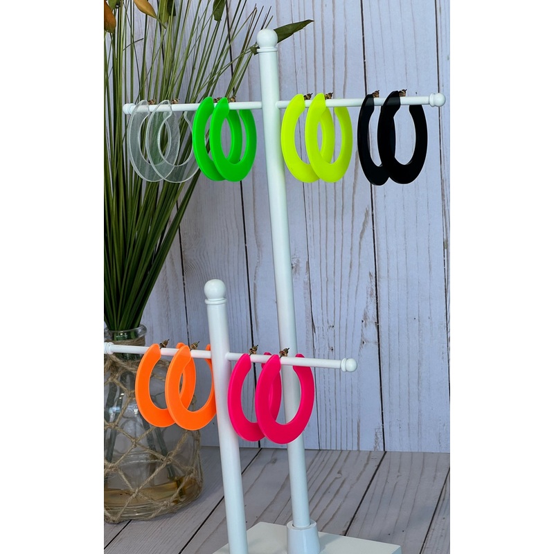 Earring: Neon C-Shaped Earrings