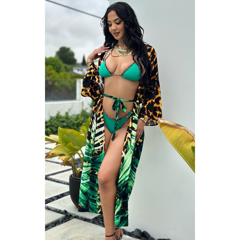 Imani: Maxi Kimono in Jungle Animal