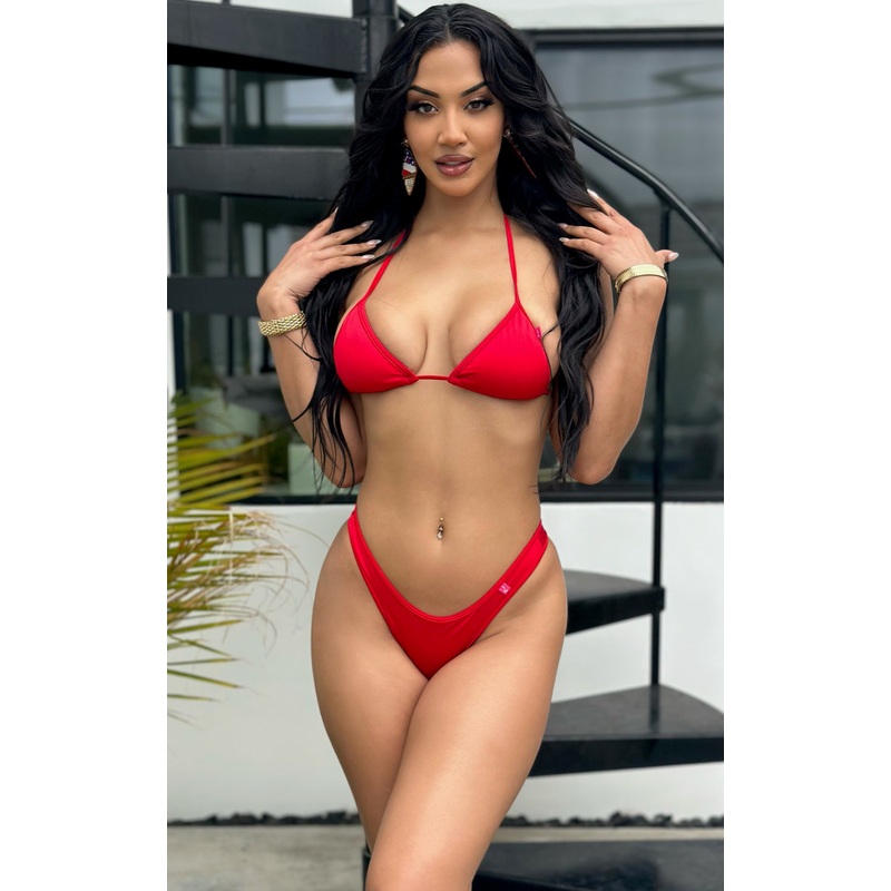 Palm Beach: High Cut Bikini in Red