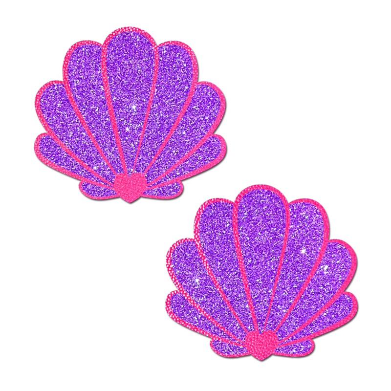 Pastease: Glitter Purple and Pink Seashell Pasties