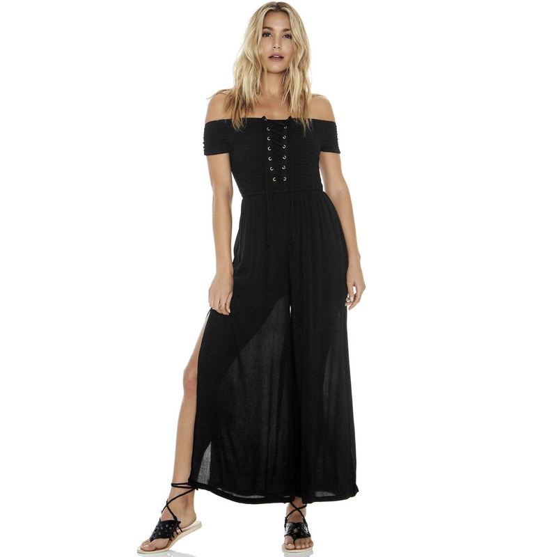 L Space Sao Paulo Romper in Black SAPJU18-BLK