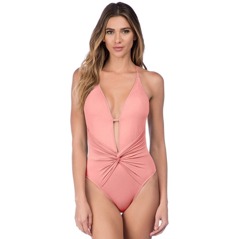 La Blanca Island Goddess One Piece in Light Coral LB7AA15-LCR