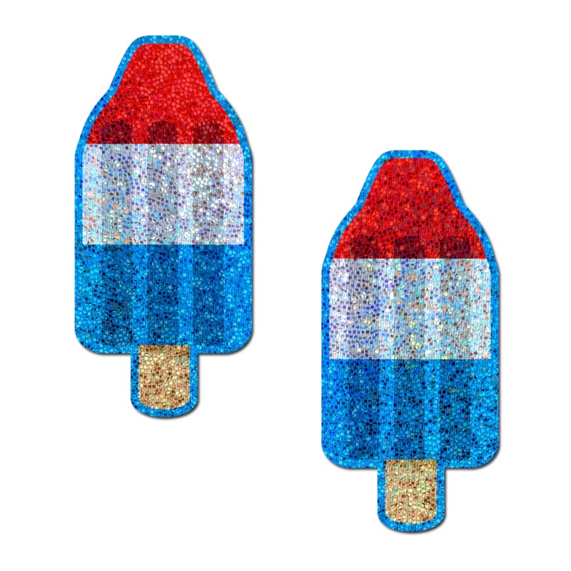 Pastease: Bomb Pop Glittering Red, White & Blue USA Ice Pop Pasties
