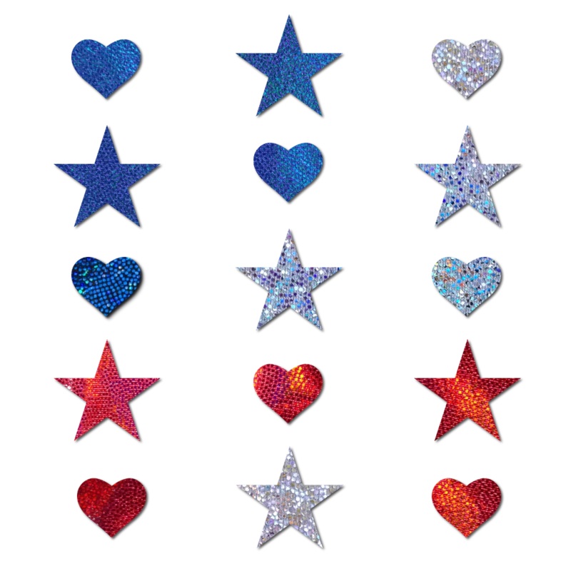 Pastease: Mini 15 Red, White & Blue Patriotic Baby Star Body Pasties