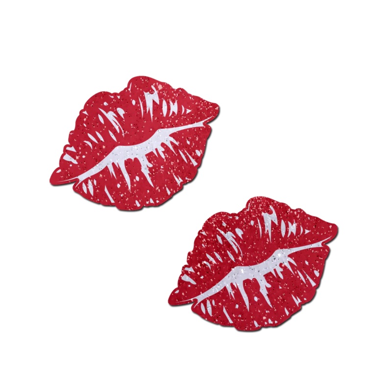 Pastease: Sparkly Red Kissing Puckered Lips Pasties
