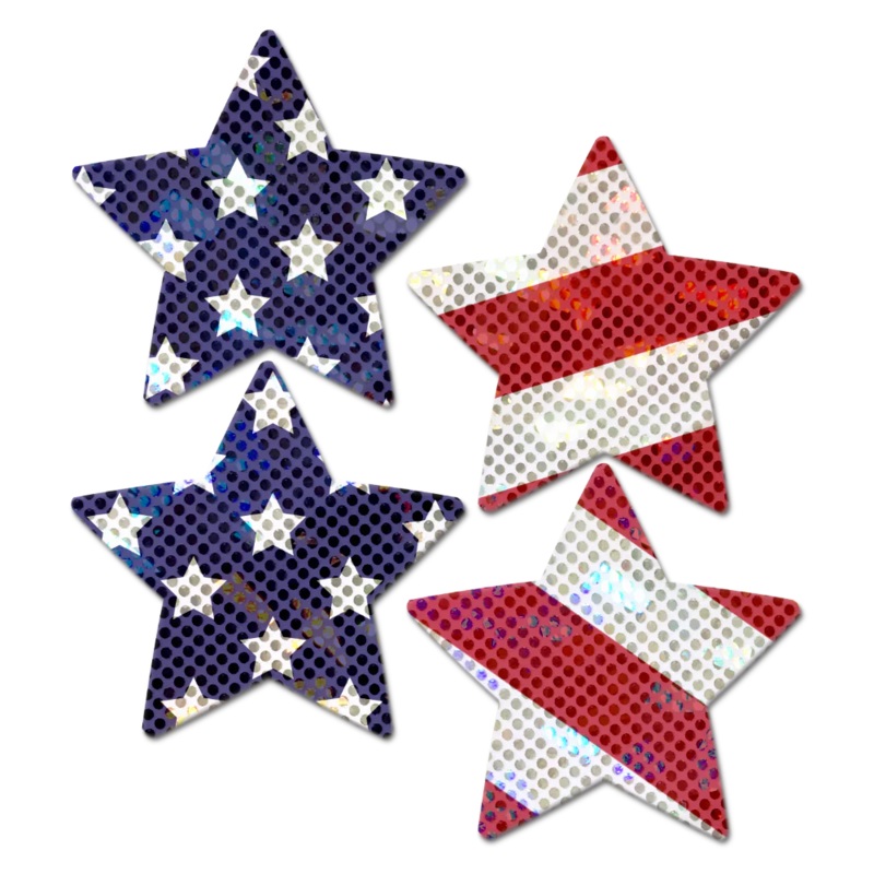 Pastease: Two-Pair Small Glittering Stars & Stripes Star Pasties