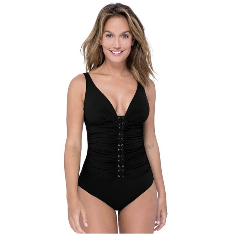 Profile by Gottex Moto V-Neck One-Piece Swimsuit