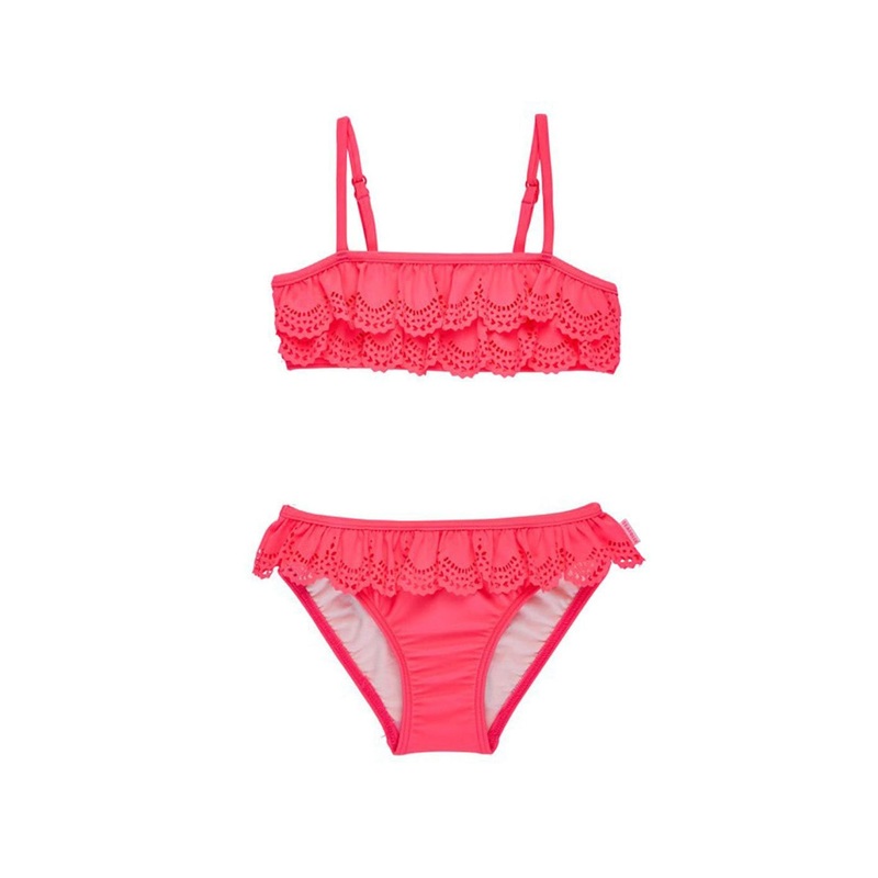 Seafolly Girls Jewel Cove Ruffle Bikini Set in Pink Soda 26116T