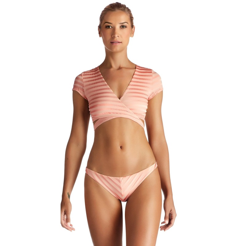 Vitamin A Ballerina Wrap Top in Pink Ballet Stripe
