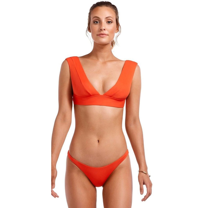 Vitamin A EcoLux Magnolia Bikini Top in Papavero
