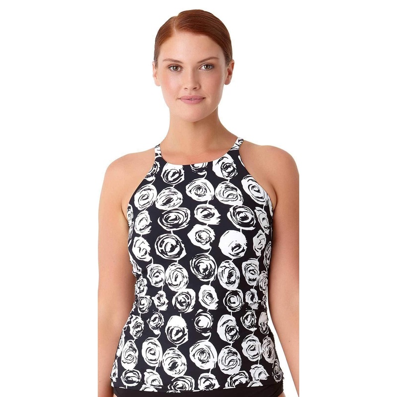 Anne Cole Plus Coming Up High Neck Tankini Top
