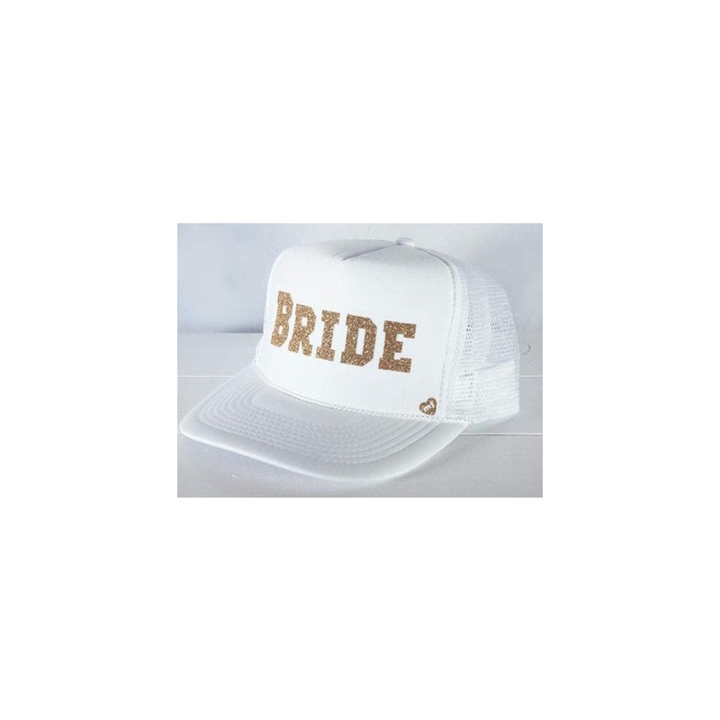 Mother Trucker Bride Hat in White