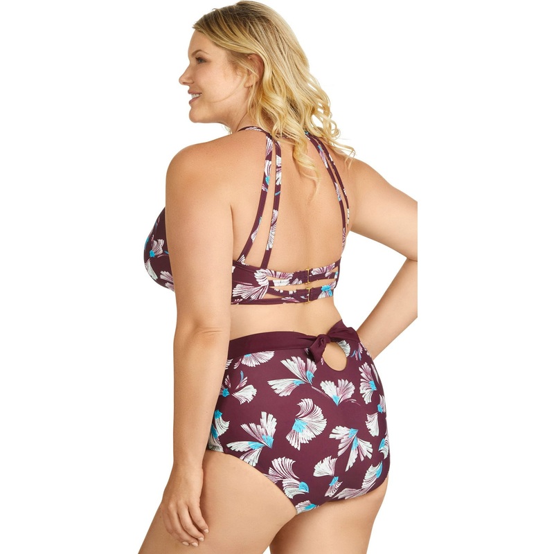 Raisins Curve Island High Waist Bottom in Maroon Y840954-MAR