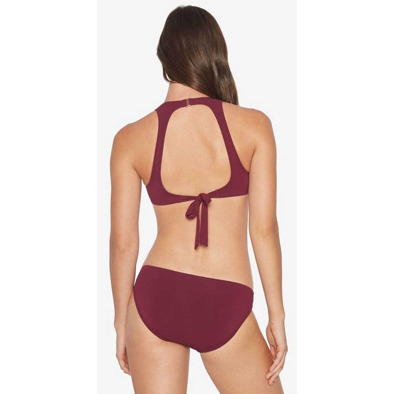 Robin Piccone Luca Cut Out Bikini Bottom In Rubine 181762-RBN