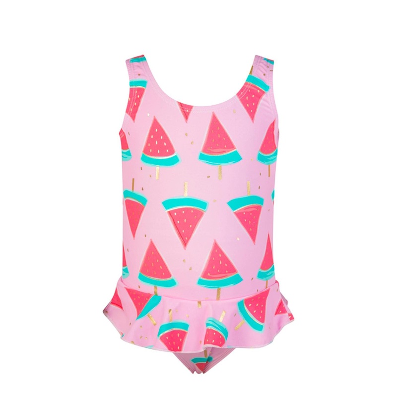 Snapperrock Little Girl's Skirted Watermelon Swimsuit G13049