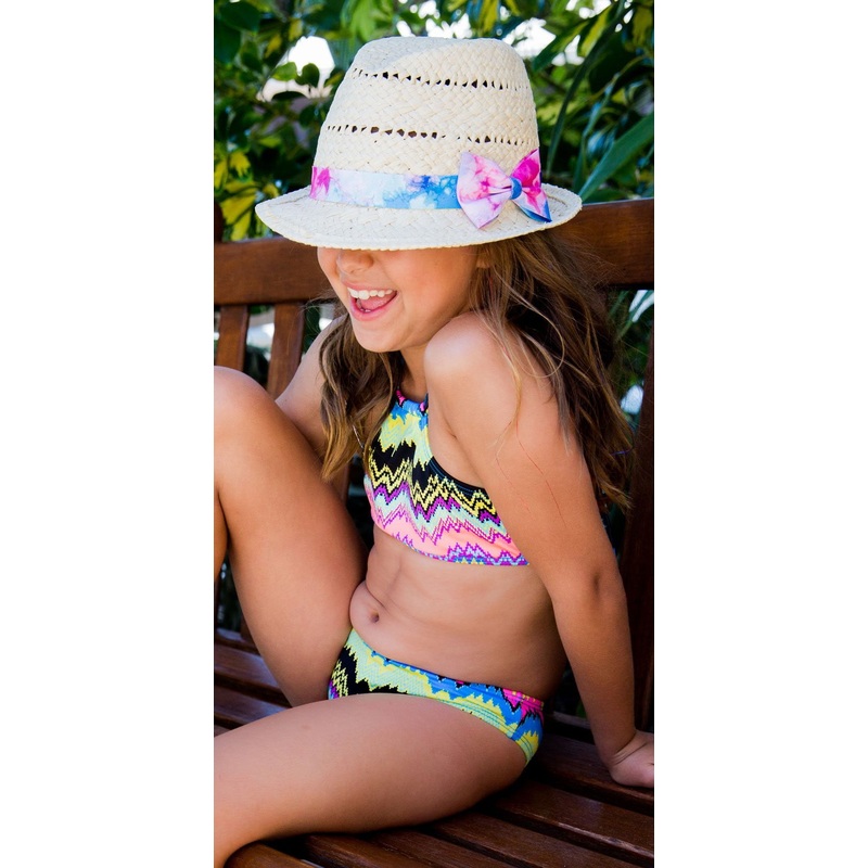 PilyQ Girl's Clara High Neck Bikini Set