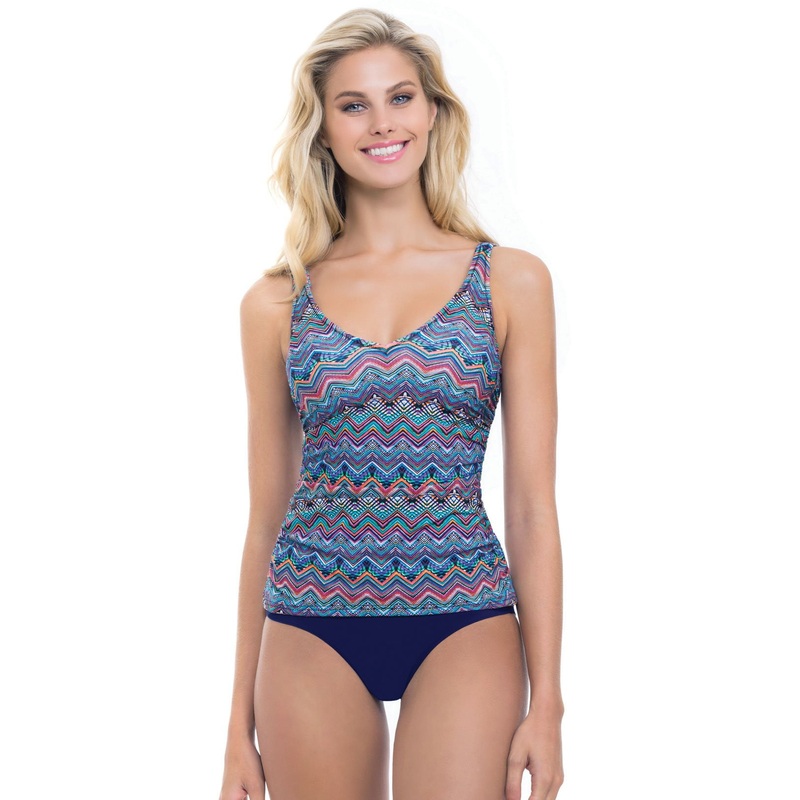 Profile by Gottex Marima V-neck Underwire Tankini Top in D Cup E737-1D46-080