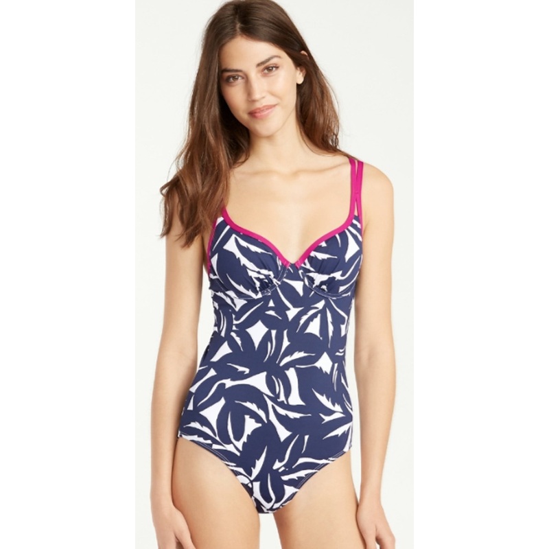 Tommy Bahama Graphic Jungle V Neck One Piece Swimsuit TSW31312P-15096MW