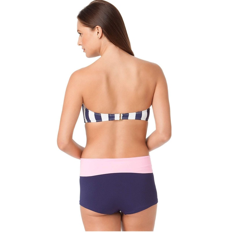 Anne Cole High Waist Skort Bikini Bottom in Navy