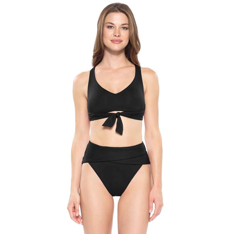 Becca Color Code Racer Back Bikini Top in Black