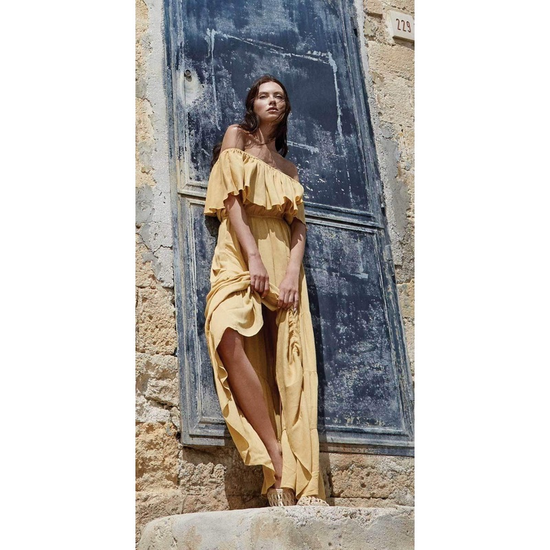 Elan Long Maxi In Mustard RG5463 MUS