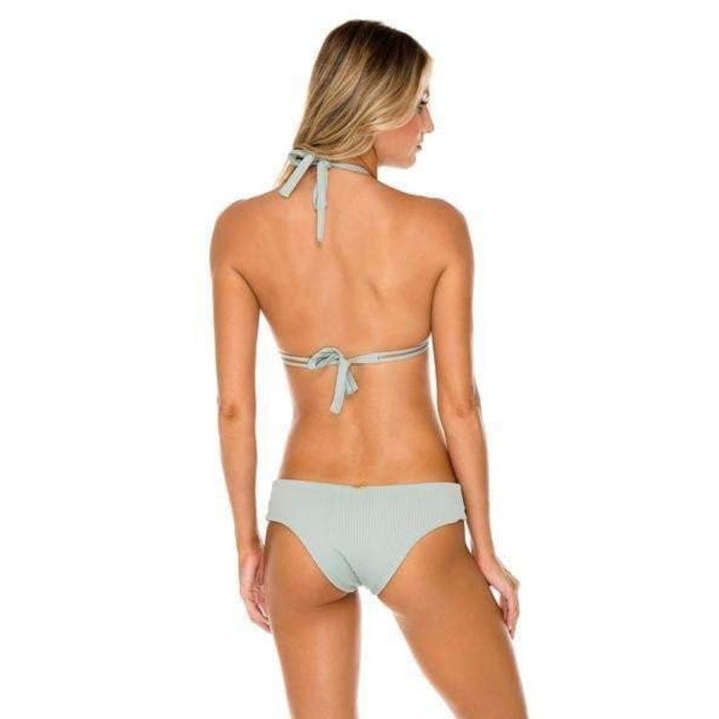 Luli Fama Orillas del Mar Crossover Bikini Bottom In Green