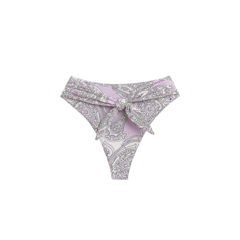 Montce Swim Paula Lilac Paisley Tie-Up Bikini Bottom