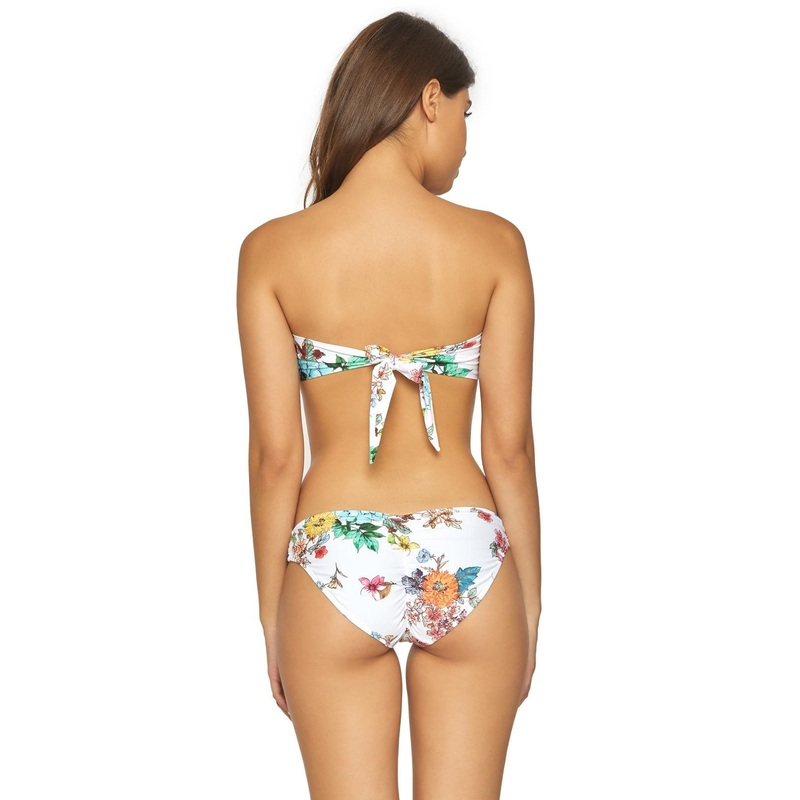 PilyQ Floral Basic Ruched Full Coverage Bikini Bottom