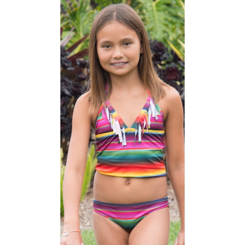 PilyQ Kids Maya Fringe Tankini Set MAY-813T