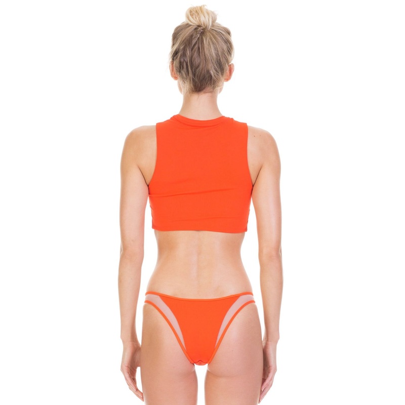 Tori Praver Manon Fine Rib Bikini Bottom In Hot Orange